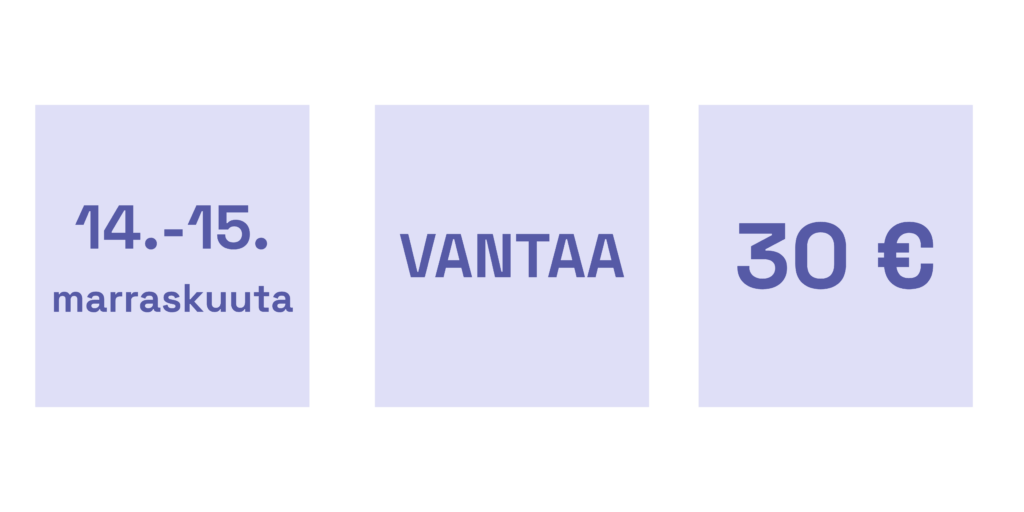 Kokous järjestetään 14.-15.11. Vantaalla. Osallistumismaksu on 30€